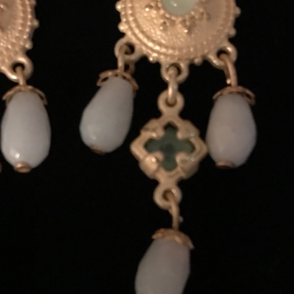 Frosted Gold Bead Chandelier Earrings - Picture 4 of 4